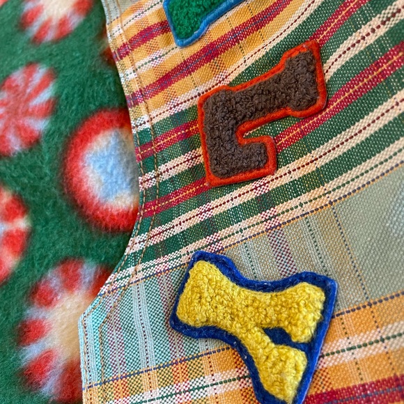 OILILY Vintage Vest Spell-Out Embroidery Peppermint Swirl Candy Print Small - Picture 11 of 11